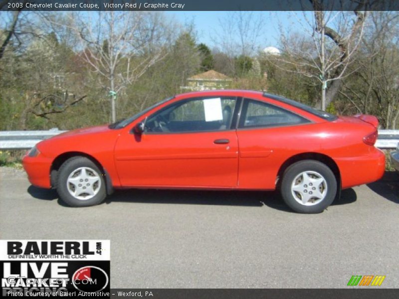 Victory Red / Graphite Gray 2003 Chevrolet Cavalier Coupe