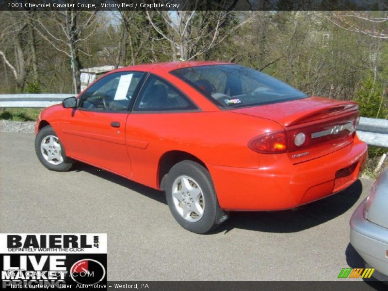 Victory Red / Graphite Gray 2003 Chevrolet Cavalier Coupe