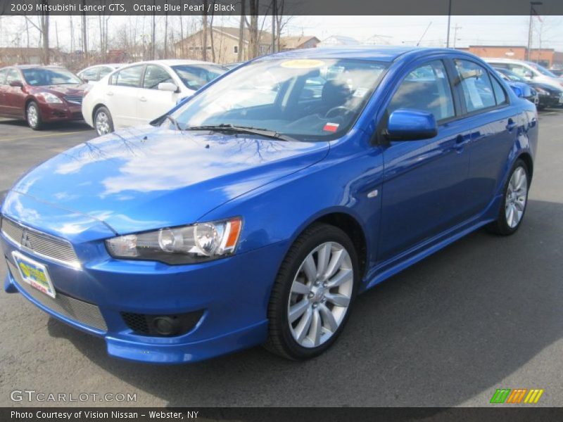 Octane Blue Pearl / Black 2009 Mitsubishi Lancer GTS