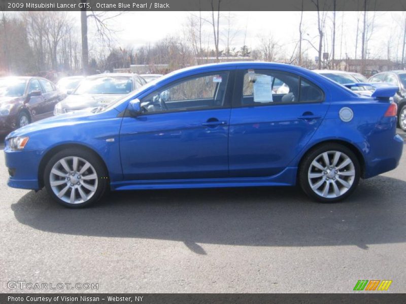 Octane Blue Pearl / Black 2009 Mitsubishi Lancer GTS