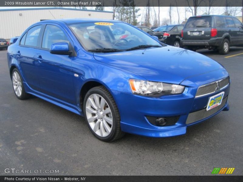 Octane Blue Pearl / Black 2009 Mitsubishi Lancer GTS
