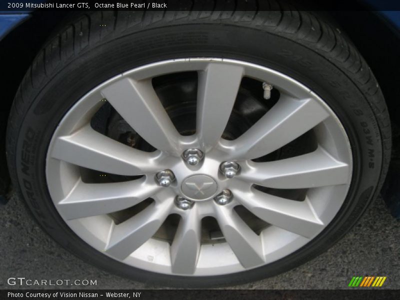 Octane Blue Pearl / Black 2009 Mitsubishi Lancer GTS