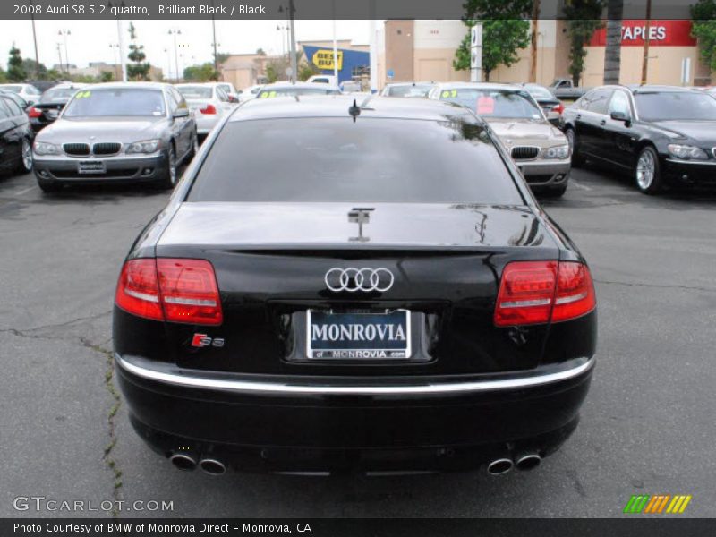 Brilliant Black / Black 2008 Audi S8 5.2 quattro