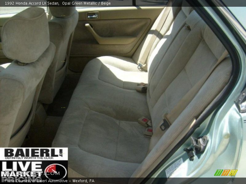 Opal Green Metallic / Beige 1992 Honda Accord LX Sedan