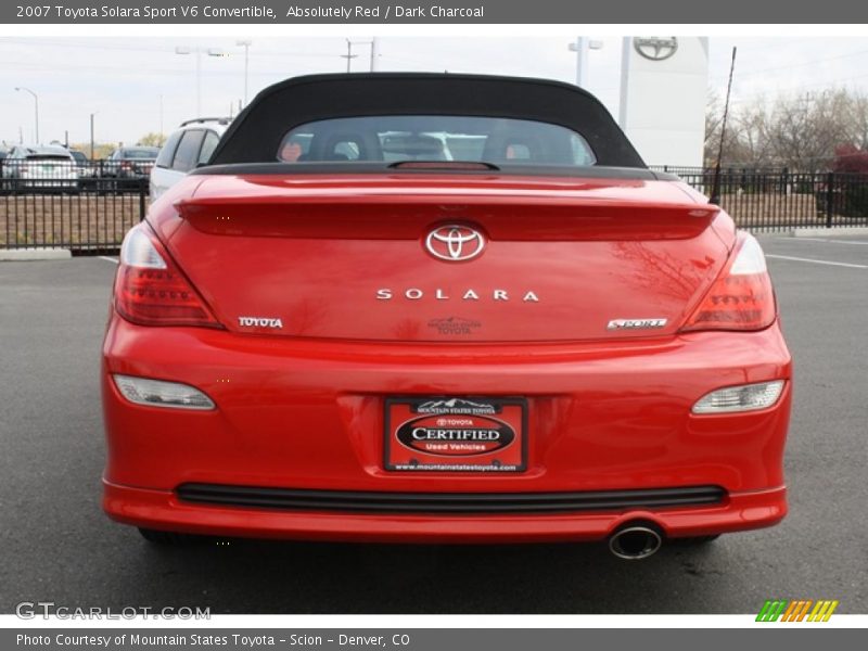 Absolutely Red / Dark Charcoal 2007 Toyota Solara Sport V6 Convertible