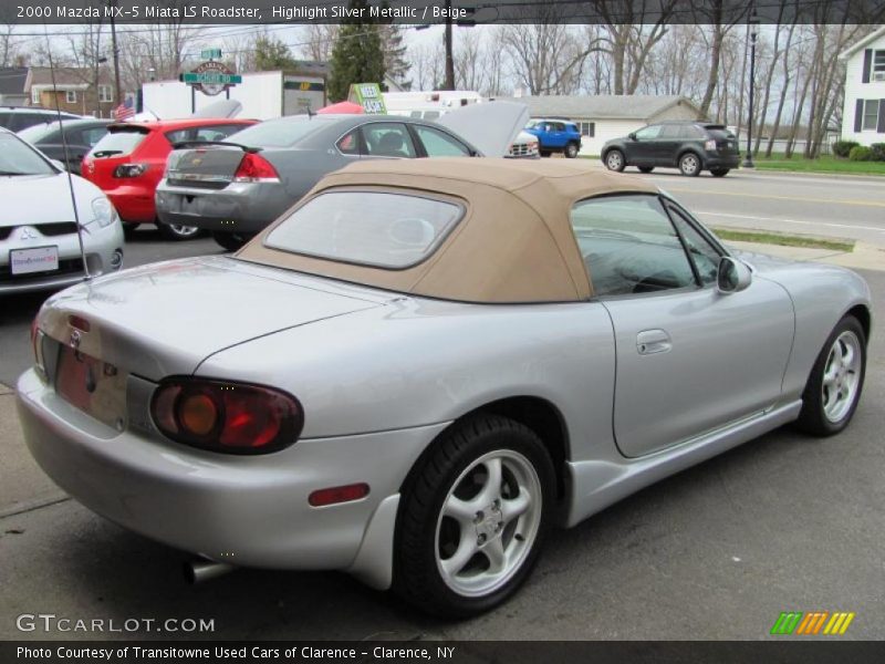 Highlight Silver Metallic / Beige 2000 Mazda MX-5 Miata LS Roadster