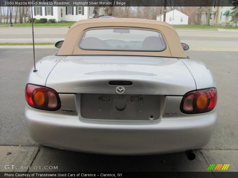 Highlight Silver Metallic / Beige 2000 Mazda MX-5 Miata LS Roadster