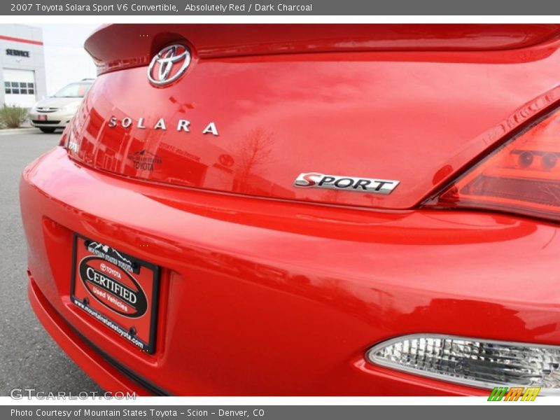 Absolutely Red / Dark Charcoal 2007 Toyota Solara Sport V6 Convertible