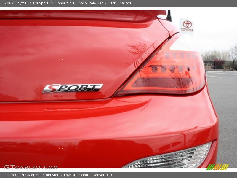 Absolutely Red / Dark Charcoal 2007 Toyota Solara Sport V6 Convertible