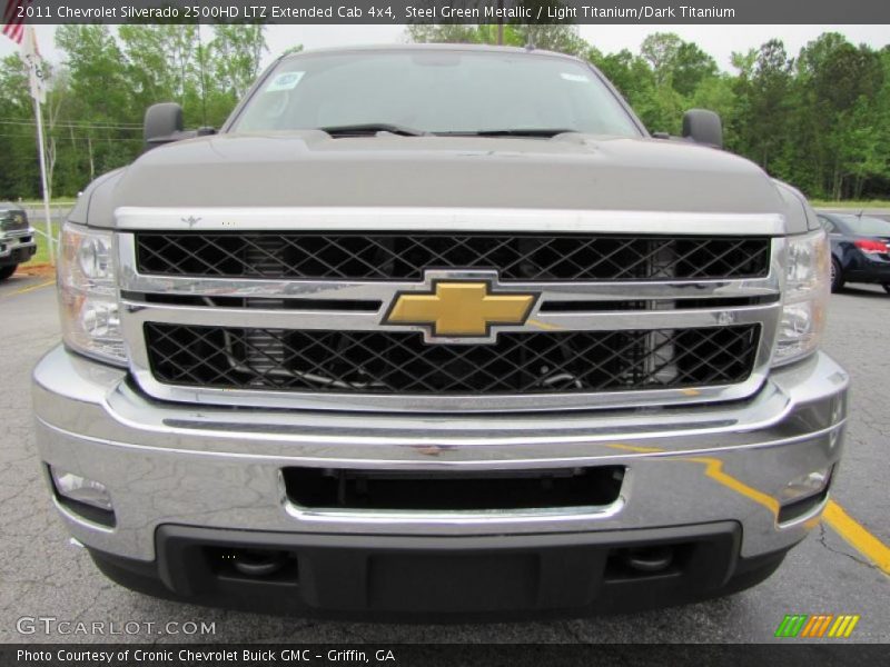 Steel Green Metallic / Light Titanium/Dark Titanium 2011 Chevrolet Silverado 2500HD LTZ Extended Cab 4x4