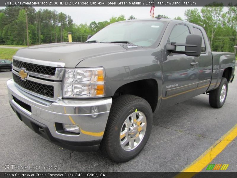 Steel Green Metallic / Light Titanium/Dark Titanium 2011 Chevrolet Silverado 2500HD LTZ Extended Cab 4x4