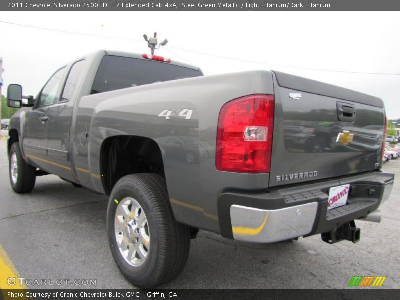 Steel Green Metallic / Light Titanium/Dark Titanium 2011 Chevrolet Silverado 2500HD LTZ Extended Cab 4x4