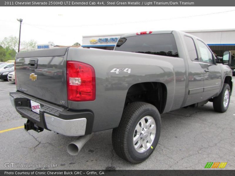 Steel Green Metallic / Light Titanium/Dark Titanium 2011 Chevrolet Silverado 2500HD LTZ Extended Cab 4x4