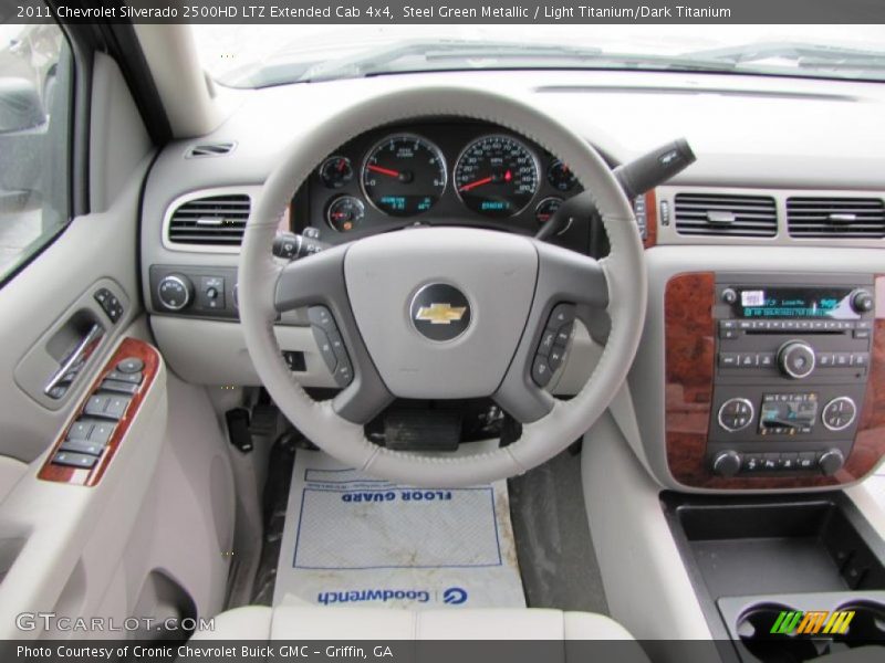 Steel Green Metallic / Light Titanium/Dark Titanium 2011 Chevrolet Silverado 2500HD LTZ Extended Cab 4x4