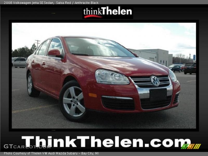 Salsa Red / Anthracite Black 2008 Volkswagen Jetta SE Sedan