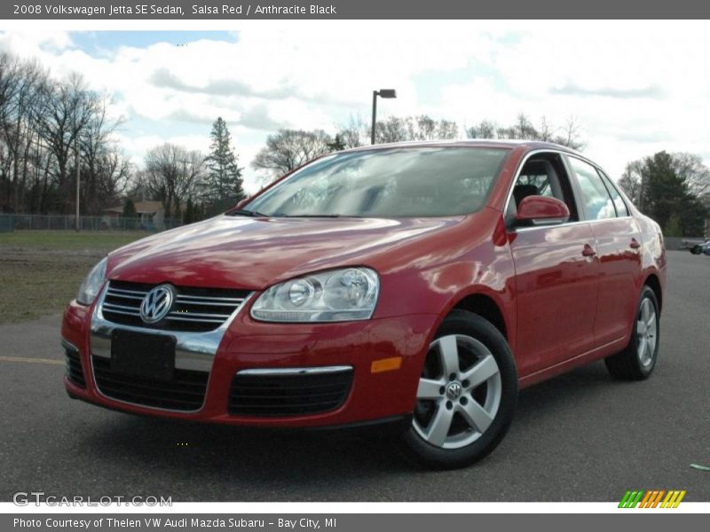 Salsa Red / Anthracite Black 2008 Volkswagen Jetta SE Sedan