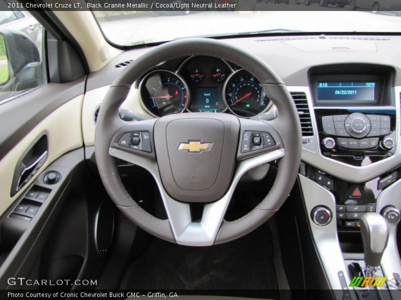 Black Granite Metallic / Cocoa/Light Neutral Leather 2011 Chevrolet Cruze LT