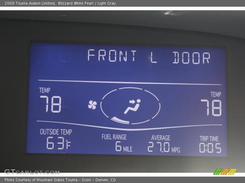 Blizzard White Pearl / Light Gray 2009 Toyota Avalon Limited