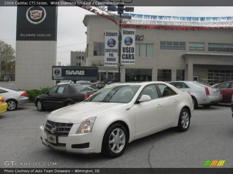 White Diamond Tri-Coat / Cashmere/Cocoa 2009 Cadillac CTS Sedan