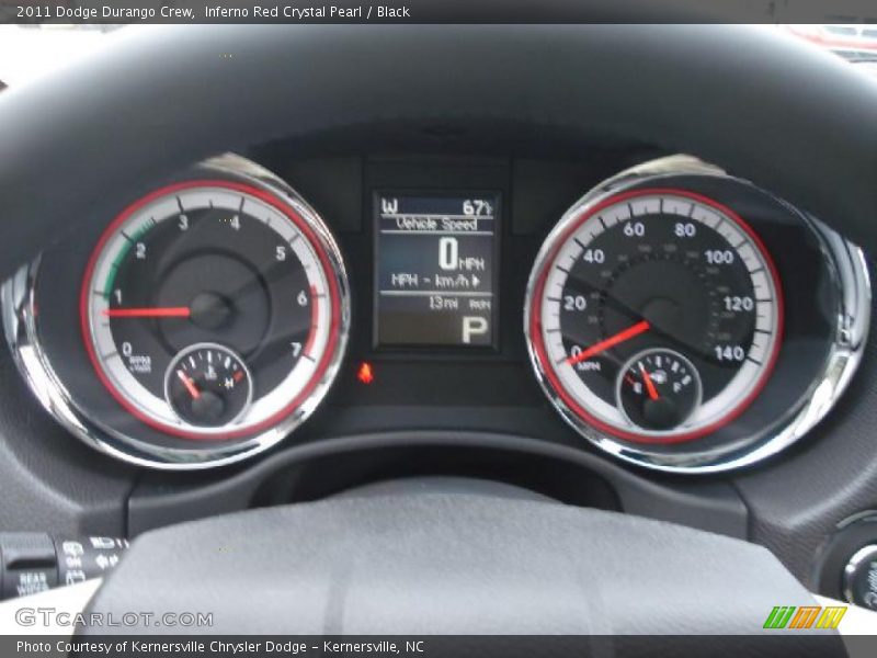 Inferno Red Crystal Pearl / Black 2011 Dodge Durango Crew