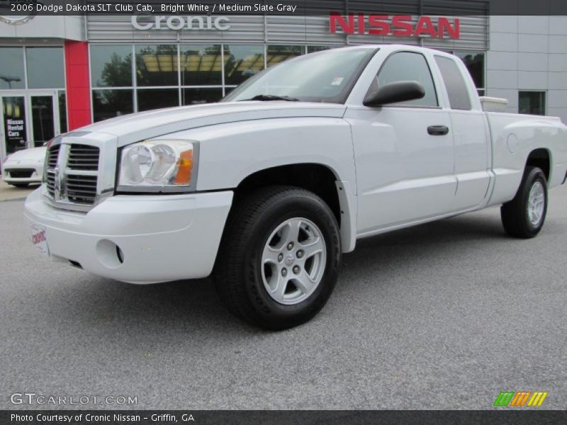 Bright White / Medium Slate Gray 2006 Dodge Dakota SLT Club Cab