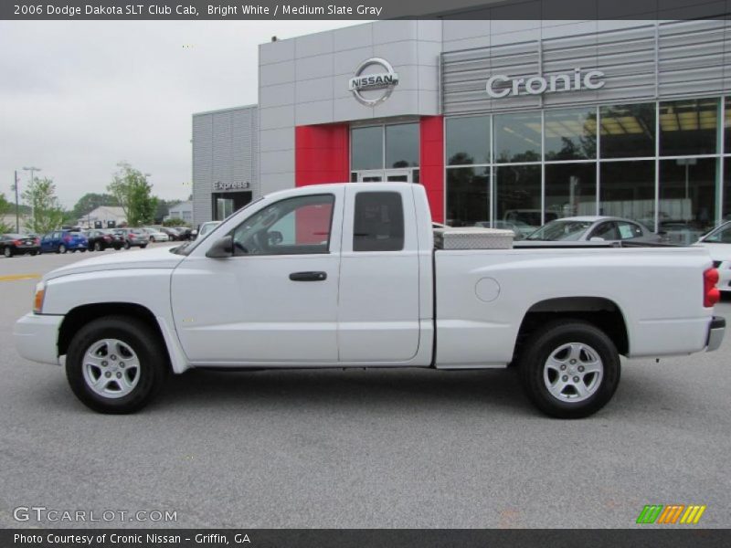 Bright White / Medium Slate Gray 2006 Dodge Dakota SLT Club Cab