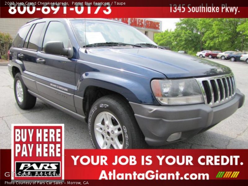 Patriot Blue Pearlcoat / Taupe 2002 Jeep Grand Cherokee Laredo