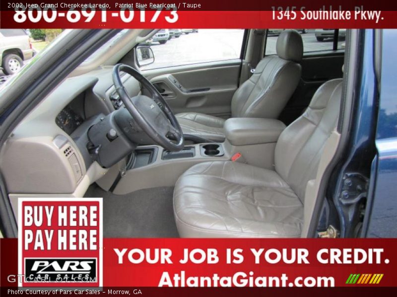 Patriot Blue Pearlcoat / Taupe 2002 Jeep Grand Cherokee Laredo