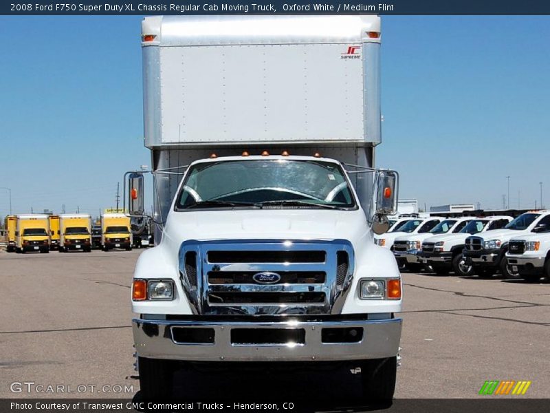 Oxford White / Medium Flint 2008 Ford F750 Super Duty XL Chassis Regular Cab Moving Truck