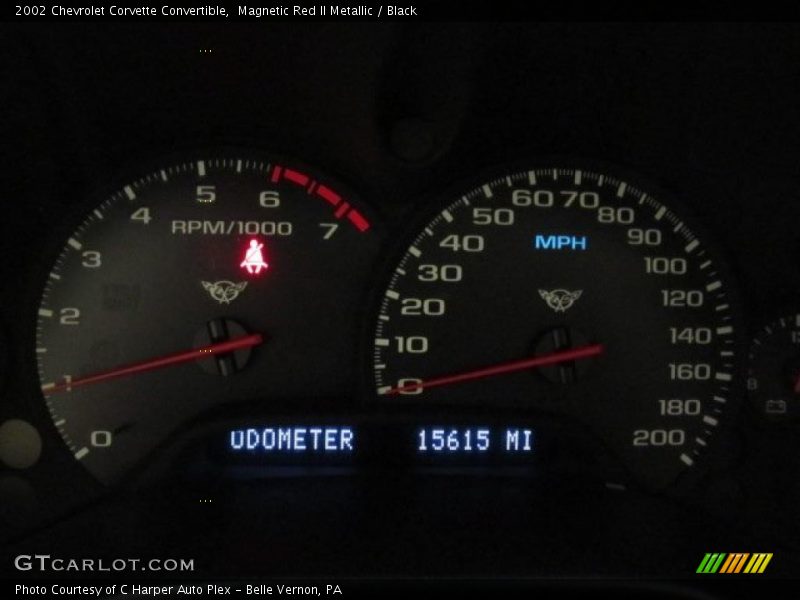 Magnetic Red II Metallic / Black 2002 Chevrolet Corvette Convertible