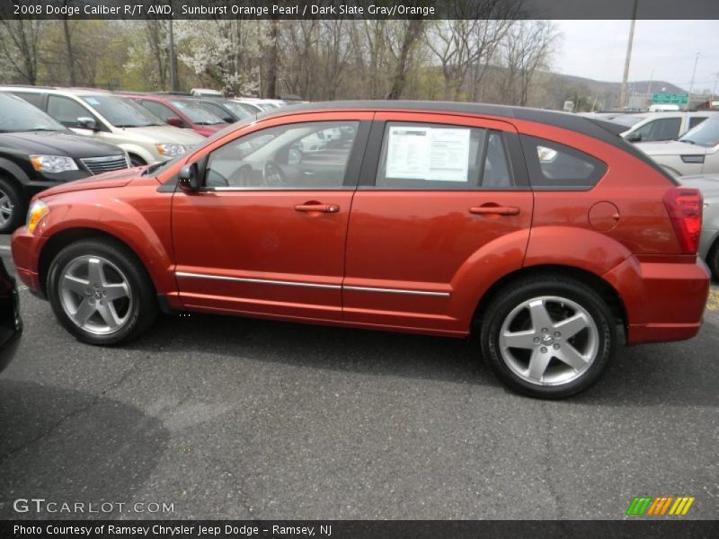 Sunburst Orange Pearl / Dark Slate Gray/Orange 2008 Dodge Caliber R/T AWD