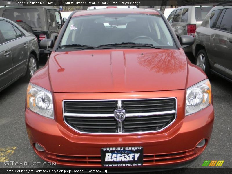 Sunburst Orange Pearl / Dark Slate Gray/Orange 2008 Dodge Caliber R/T AWD
