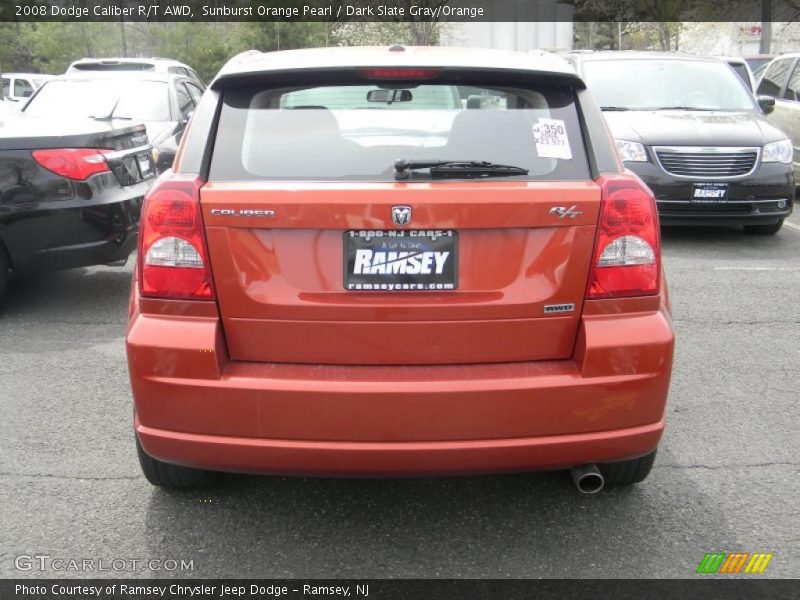 Sunburst Orange Pearl / Dark Slate Gray/Orange 2008 Dodge Caliber R/T AWD
