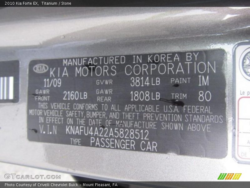 Titanium / Stone 2010 Kia Forte EX