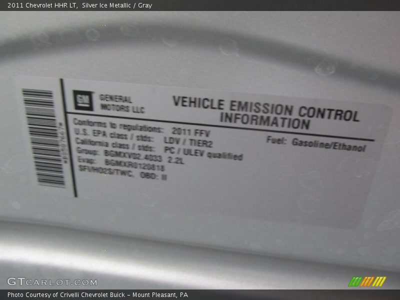 Silver Ice Metallic / Gray 2011 Chevrolet HHR LT