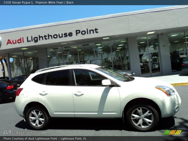 Phantom White Pearl / Black 2008 Nissan Rogue S