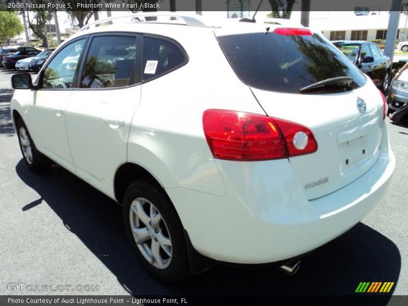 Phantom White Pearl / Black 2008 Nissan Rogue S