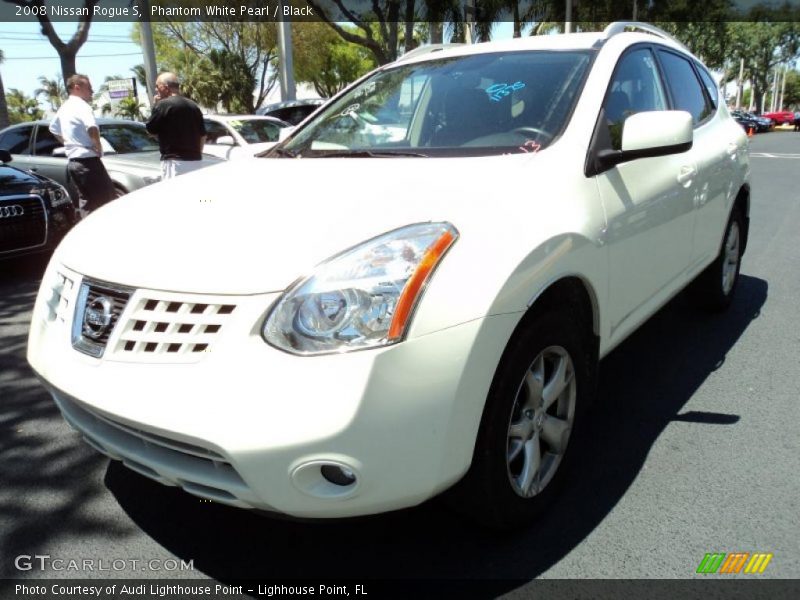 Phantom White Pearl / Black 2008 Nissan Rogue S