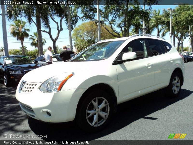 Phantom White Pearl / Black 2008 Nissan Rogue S