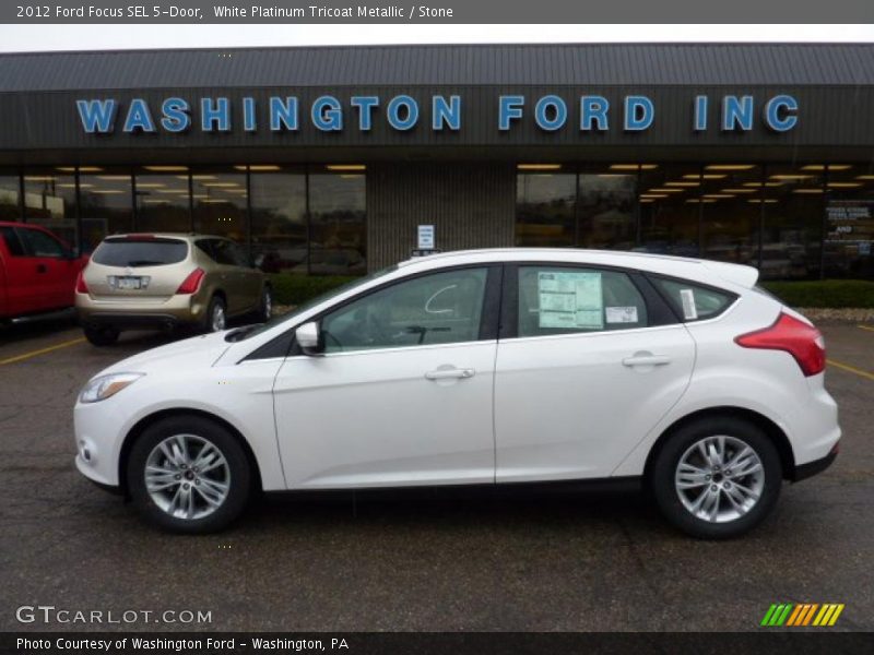 White Platinum Tricoat Metallic / Stone 2012 Ford Focus SEL 5-Door