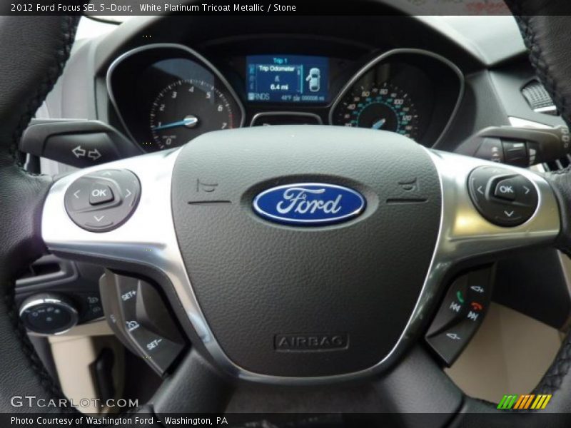 White Platinum Tricoat Metallic / Stone 2012 Ford Focus SEL 5-Door