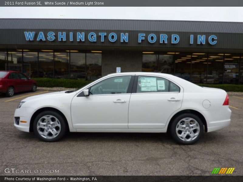 White Suede / Medium Light Stone 2011 Ford Fusion SE