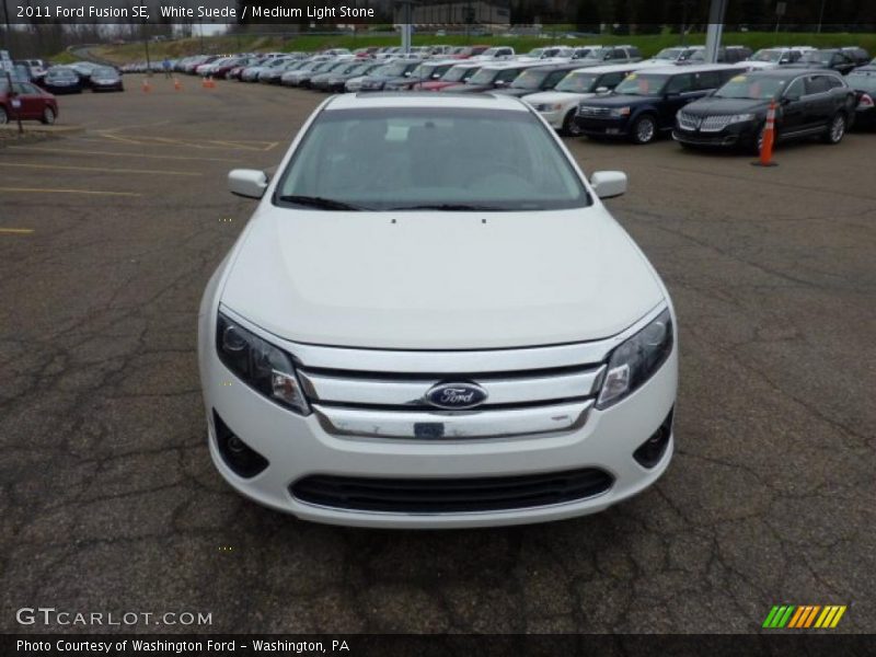 White Suede / Medium Light Stone 2011 Ford Fusion SE