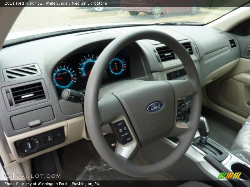 White Suede / Medium Light Stone 2011 Ford Fusion SE