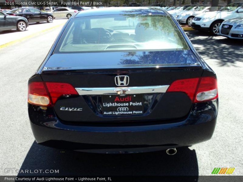 Royal Blue Pearl / Black 2010 Honda Civic LX-S Sedan