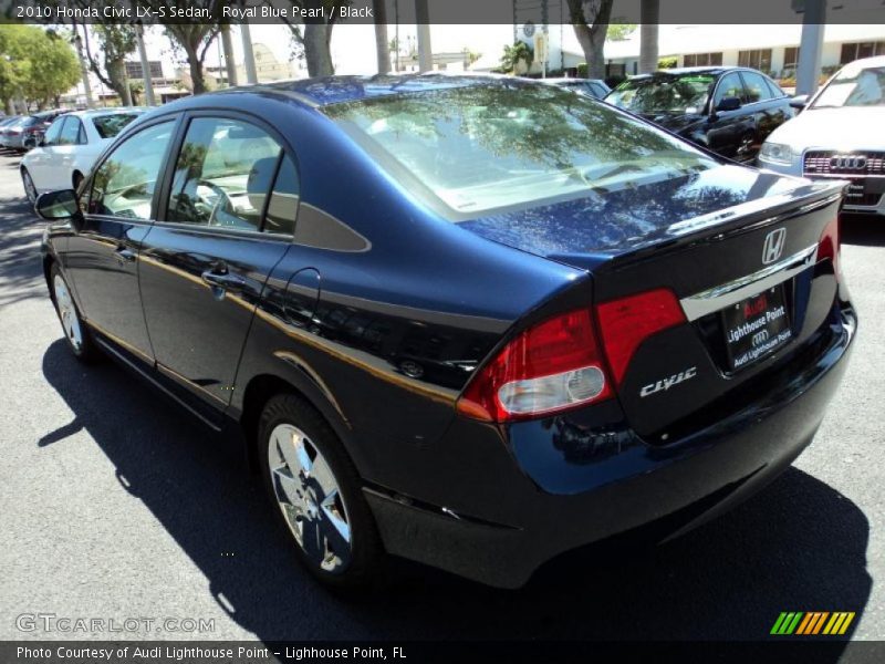 Royal Blue Pearl / Black 2010 Honda Civic LX-S Sedan