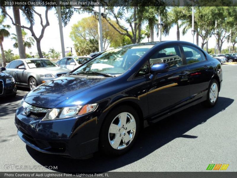 Royal Blue Pearl / Black 2010 Honda Civic LX-S Sedan