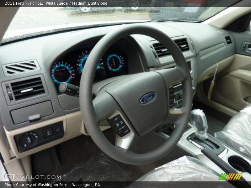 White Suede / Medium Light Stone 2011 Ford Fusion SE