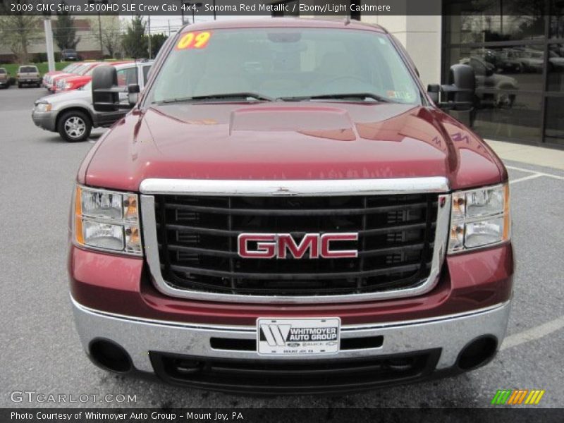 Sonoma Red Metallic / Ebony/Light Cashmere 2009 GMC Sierra 2500HD SLE Crew Cab 4x4
