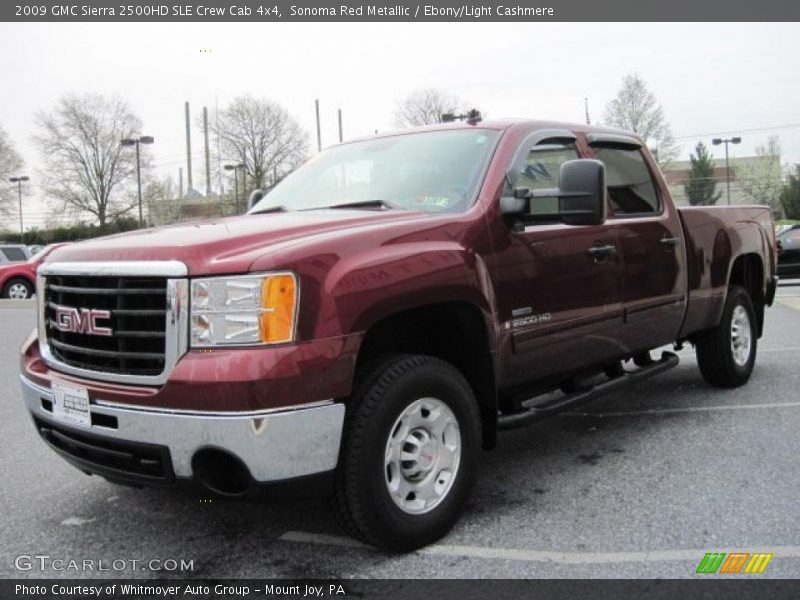 Sonoma Red Metallic / Ebony/Light Cashmere 2009 GMC Sierra 2500HD SLE Crew Cab 4x4